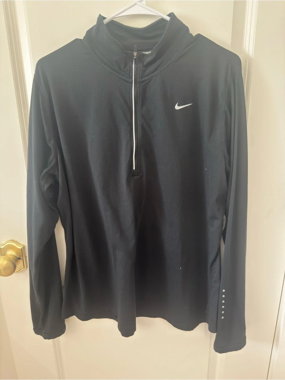 Nike Womens Black Dri-FIT Quarter-Zip Long Sleeve Pullover